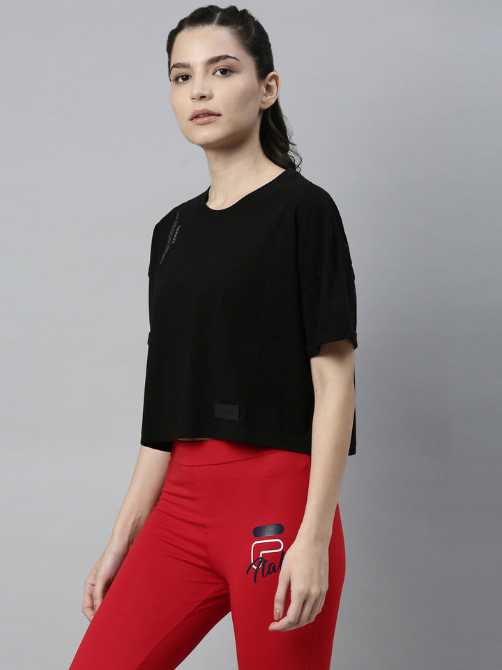 Fila Black Terata Women's Crop Track Tops