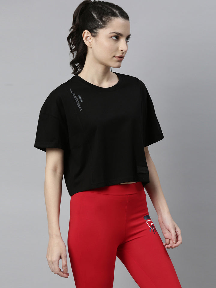 Fila Black Terata Women's Crop Track Tops