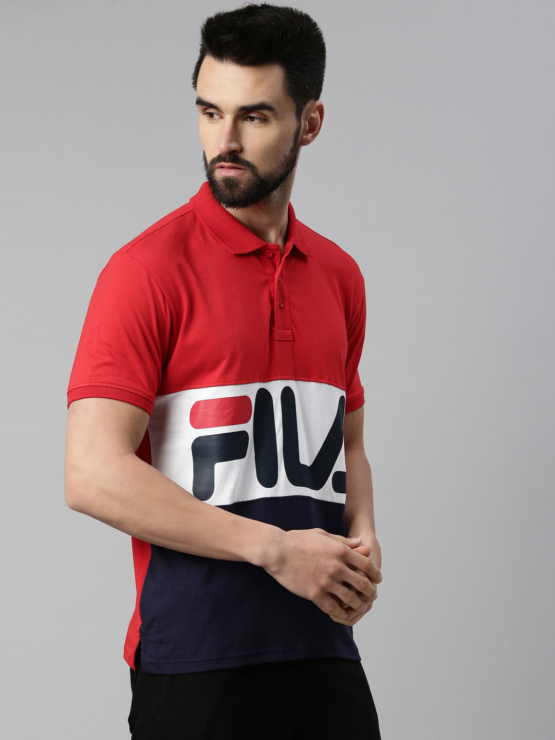 Fila Grey Robbie Men's Cut And Sew Polo