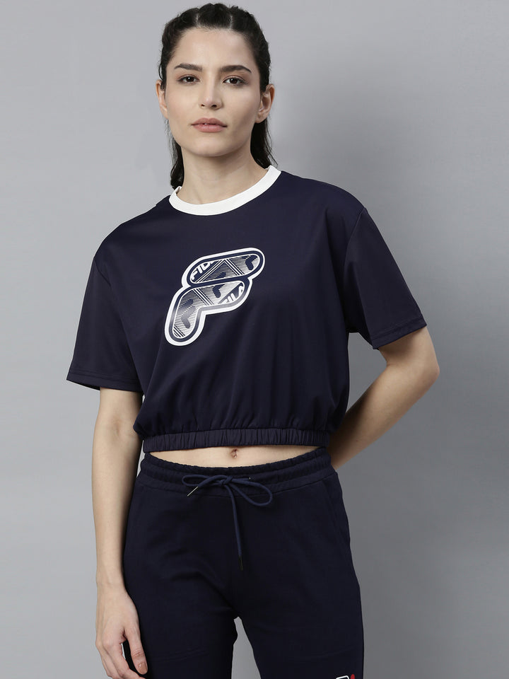 Fila Black Hires Women's Crop Track Tops