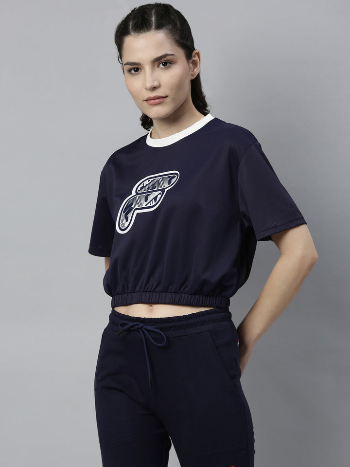 Fila Black Hires Women's Crop Track Tops