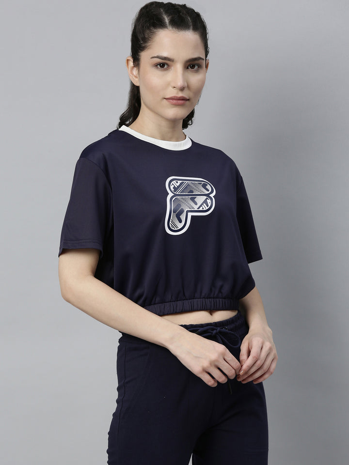 Fila Black Hires Women's Crop Track Tops