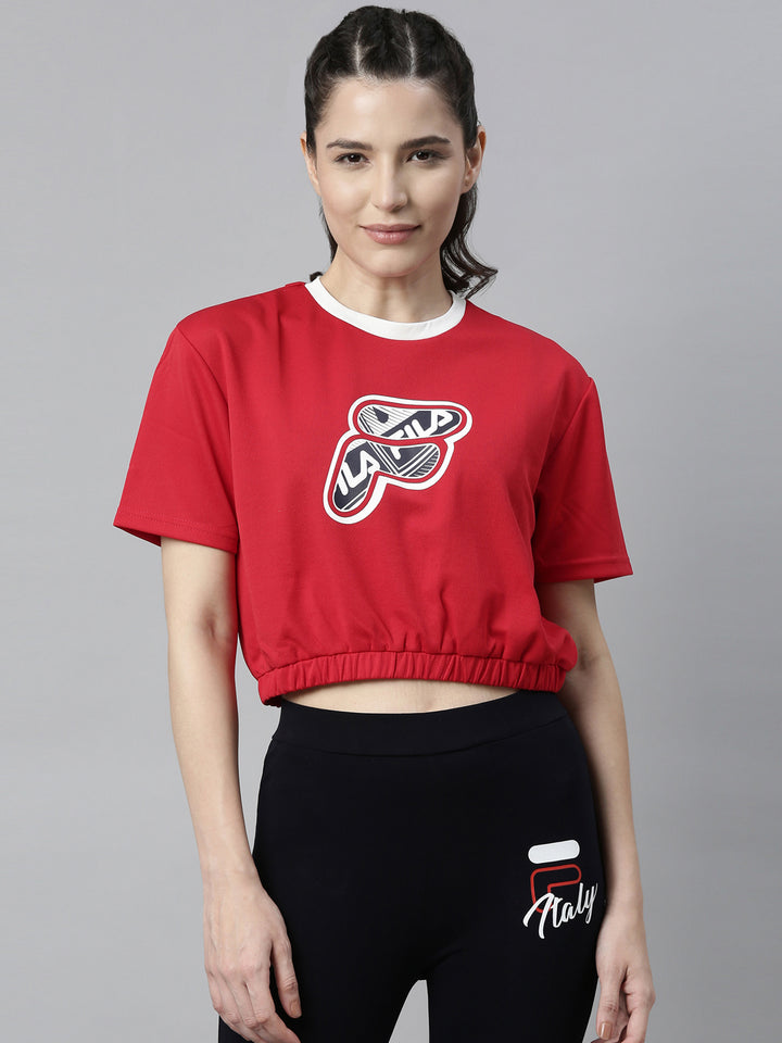 Fila Black Hires Women's Crop Track Tops