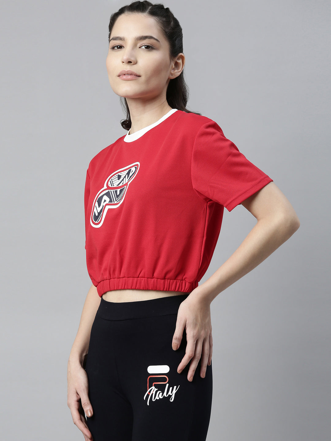 Fila Black Hires Women's Crop Track Tops