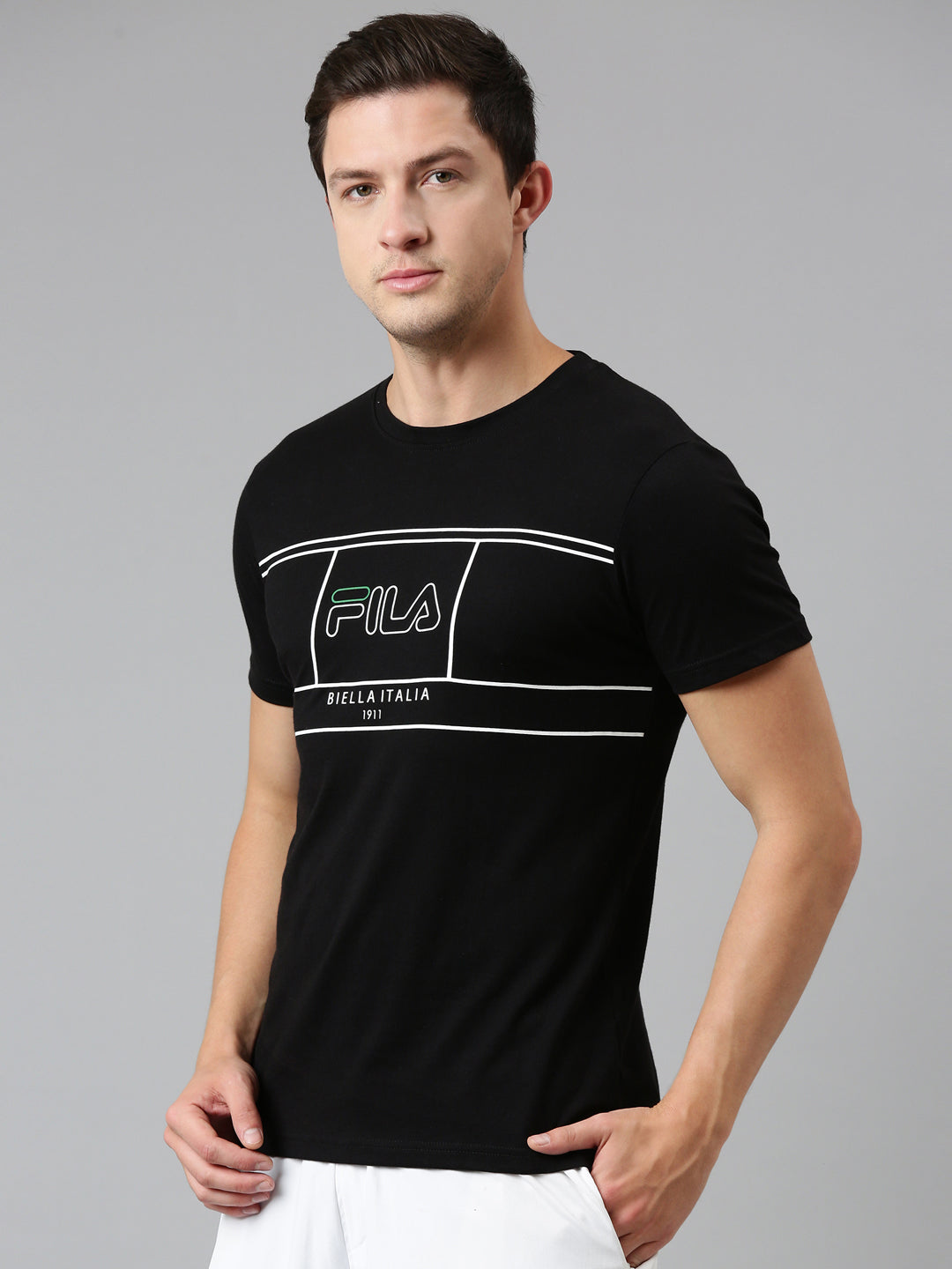 Fila Grey Giridhar Men's Graphic T-Shirt