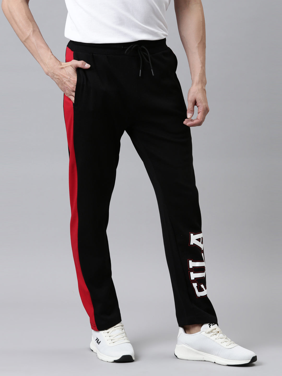 Fila White Jimin Men's Cut and Sew Track Pants