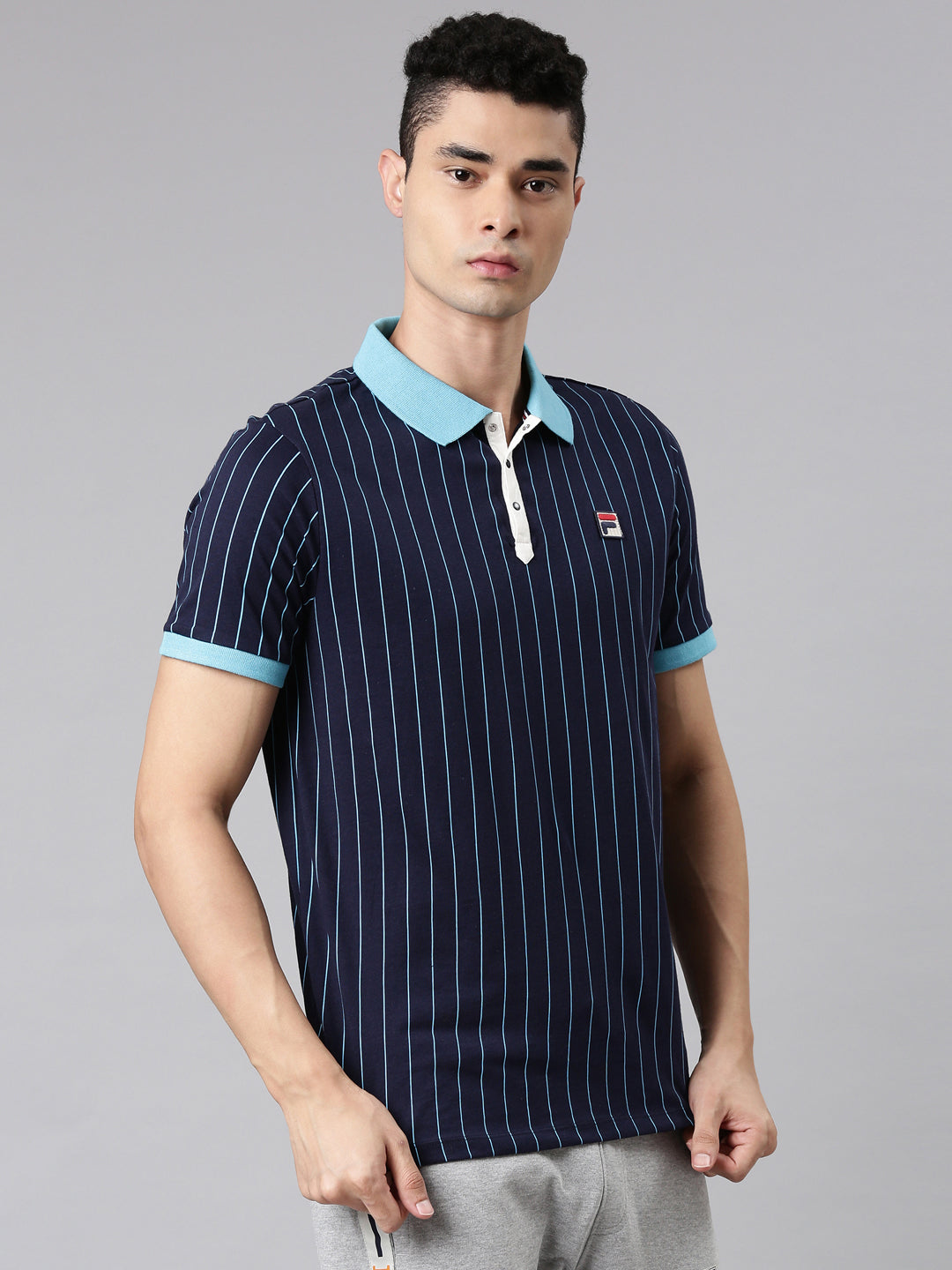 Fila Grey Bb1 Men's Striper Polos