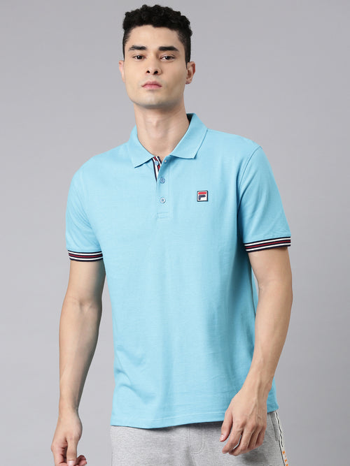 Fila Black Omari Men's Half Sleeve Polos