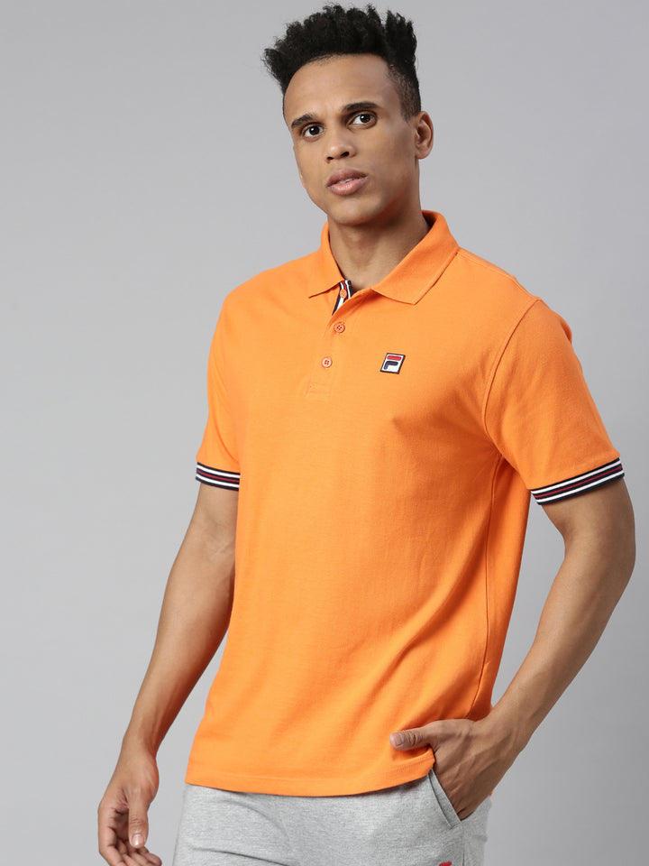 Fila Orange Omari Men's Half Sleeve Polos