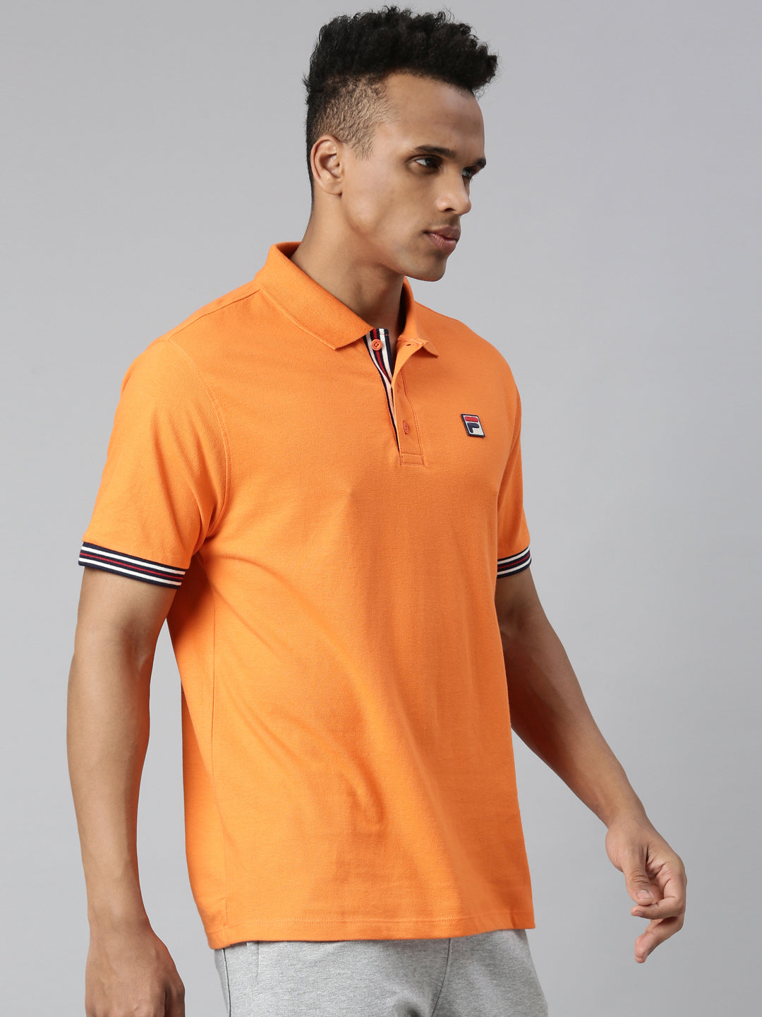Fila Orange Omari Men's Half Sleeve Polos