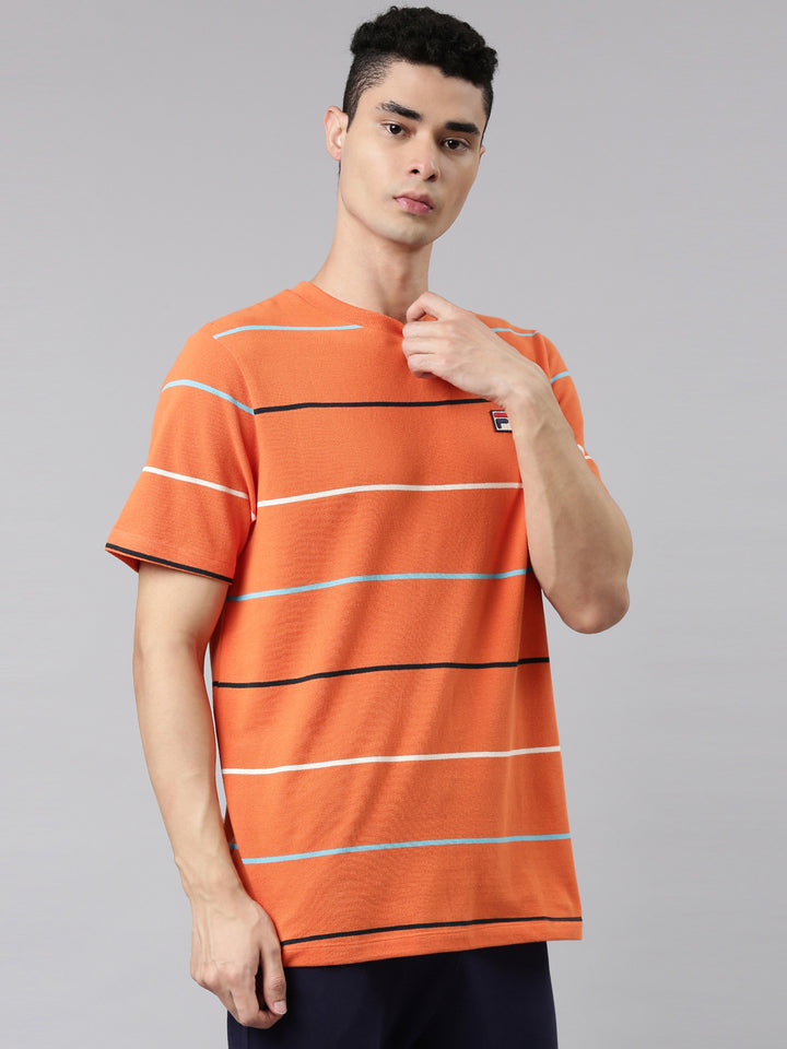Fila Grey Thiago Men's Striper T-Shirt