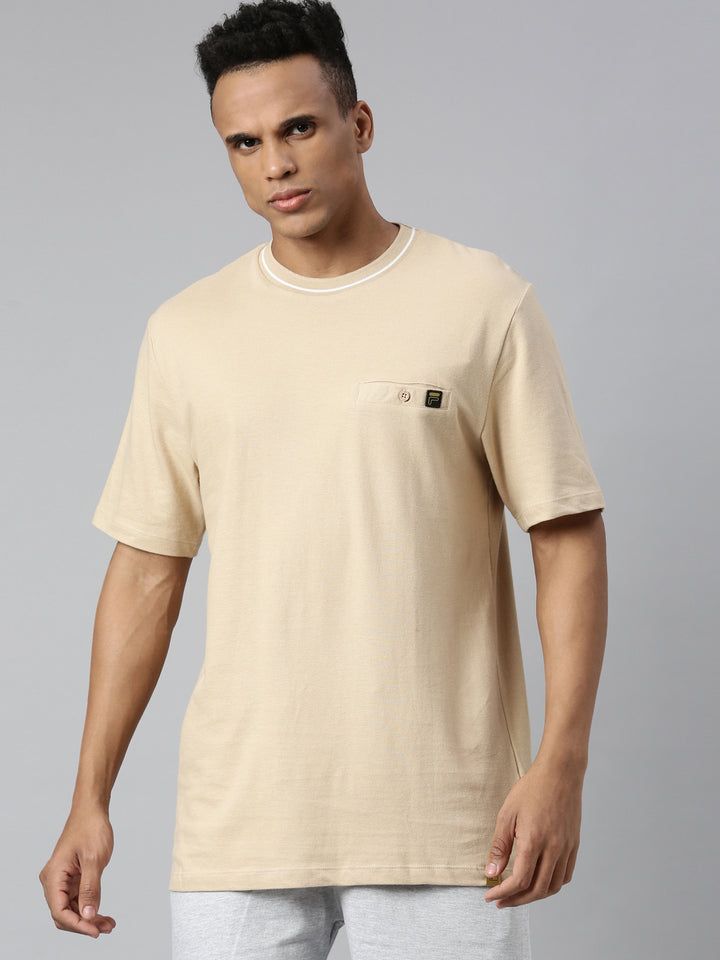 Fila Grey Tomba Tee Men's Half Sleeve T-Shirt