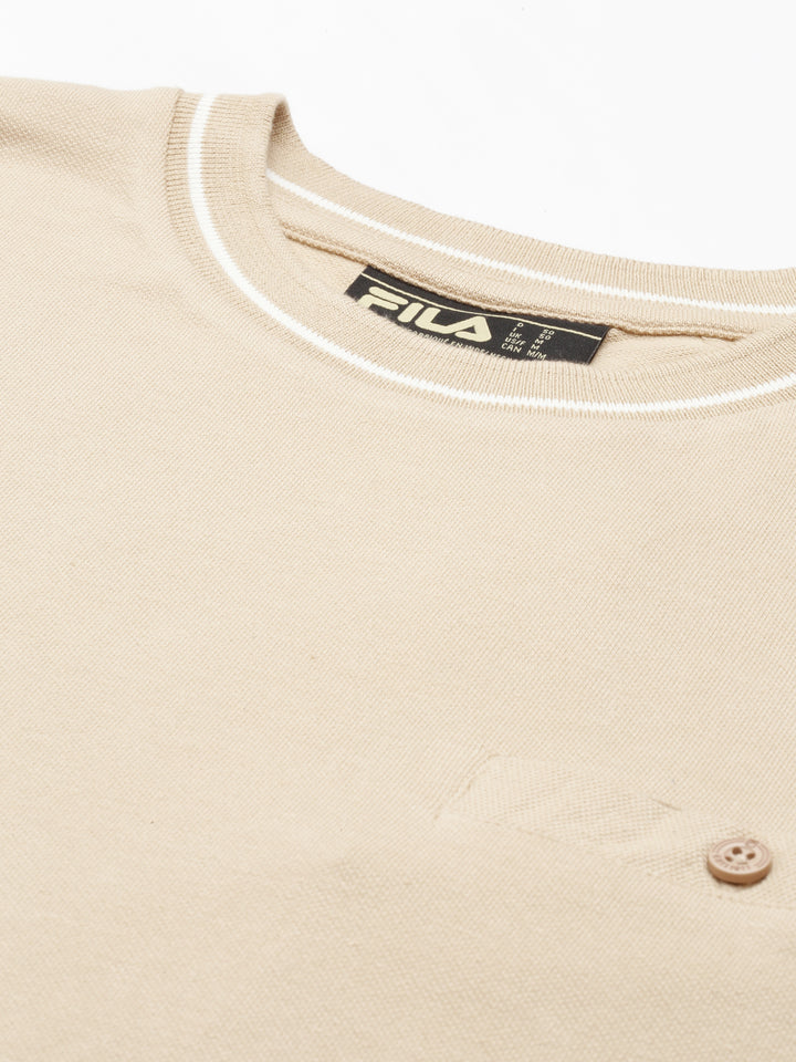 Fila Grey Tomba Tee Men's Half Sleeve T-Shirt