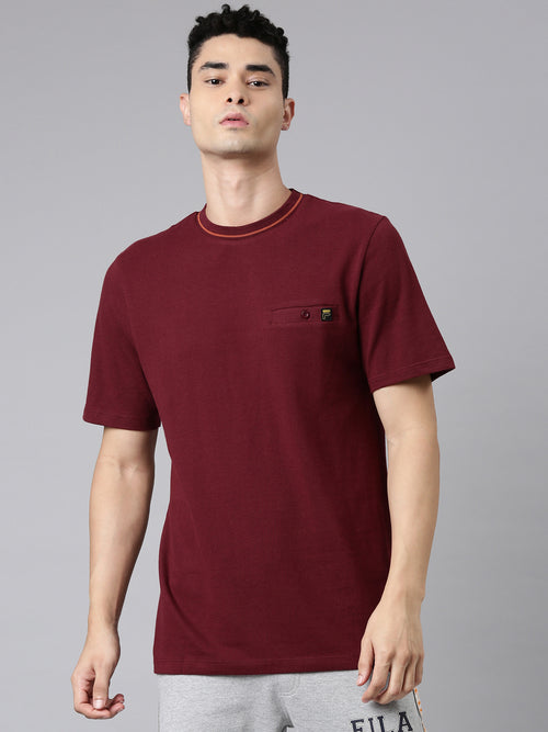 Fila Grey Tomba Tee Men's Half Sleeve T-Shirt