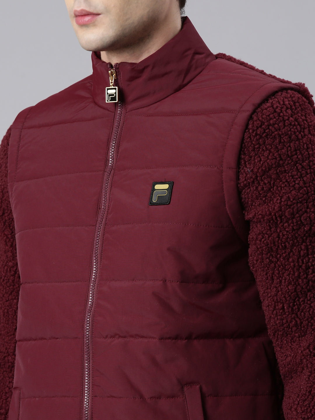 Fila Grey Biaggi Bomber Men's Quilted Jacket