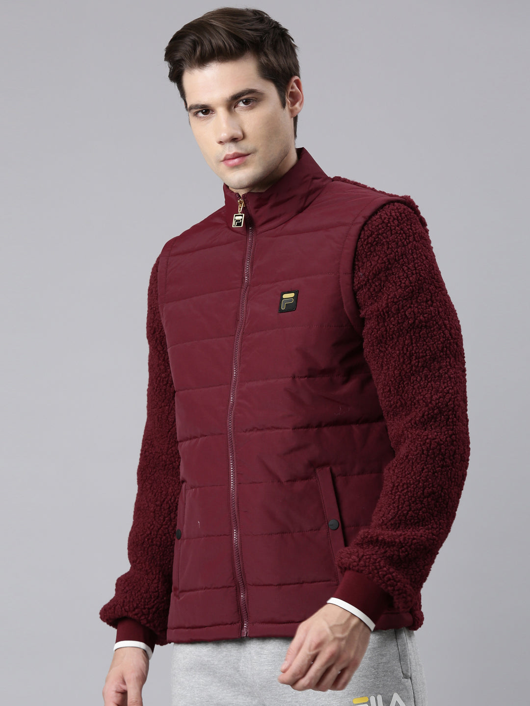 Fila Grey Biaggi Bomber Men's Quilted Jacket