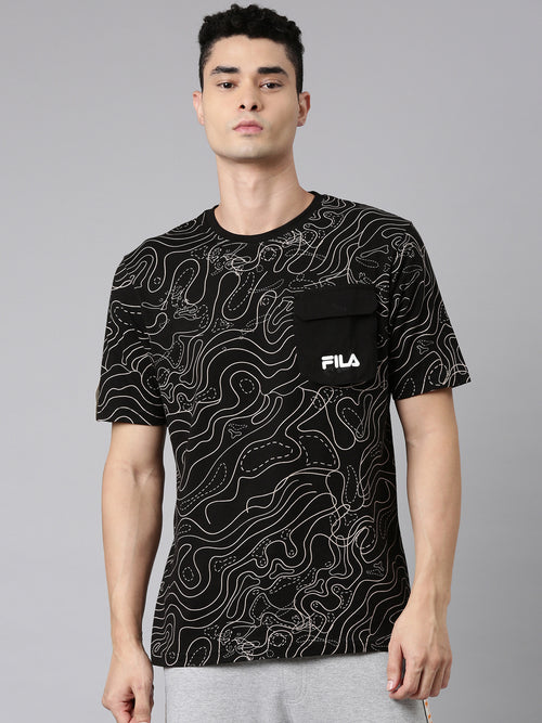 Fila Black Sneha Men's Logo T-Shirt