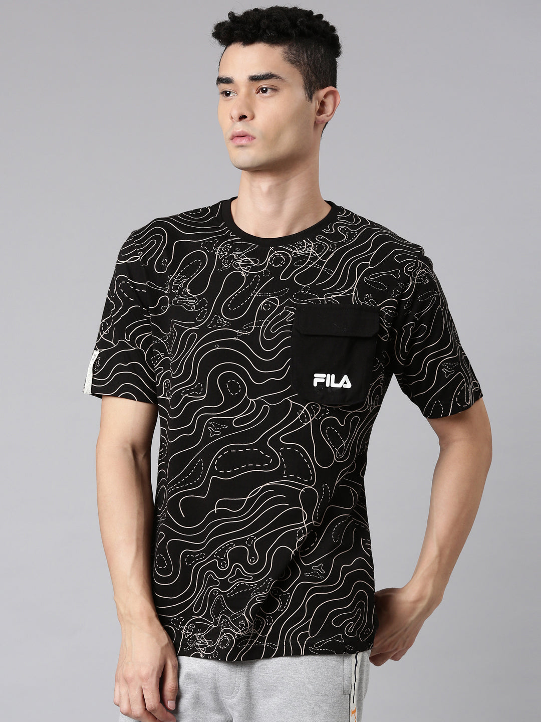 Fila Black Sneha Men's Logo T-Shirt