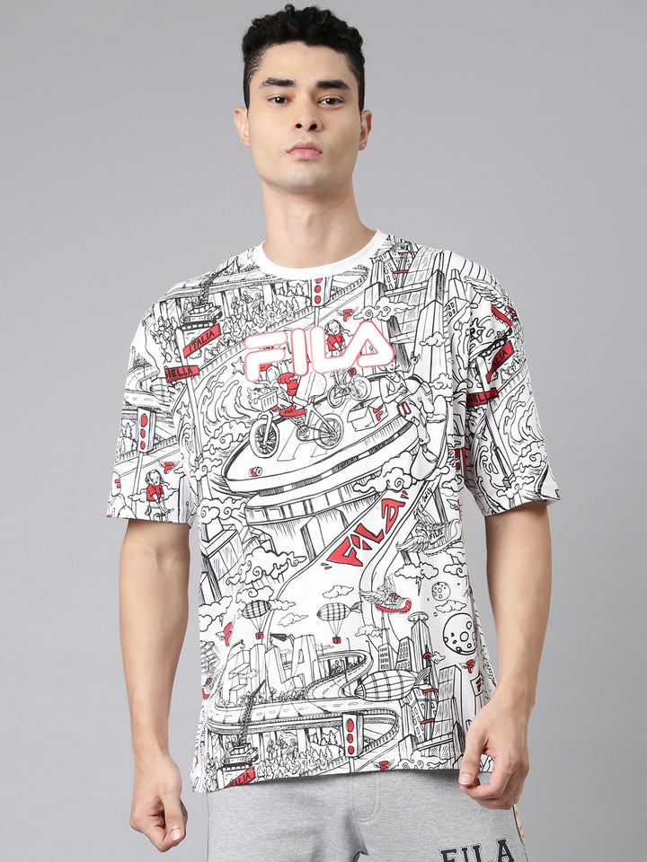 Fila Red Jadoy Men's Graphic T-Shirt