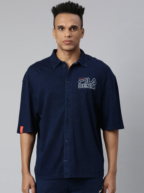 Fila White Delt0R Men's Half Sleeve Shirt