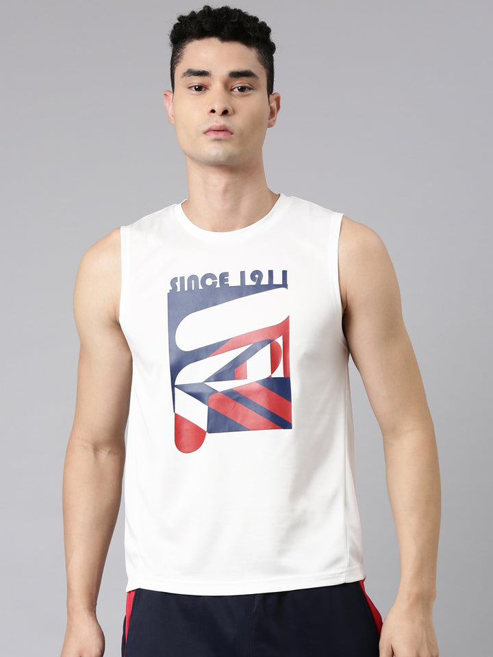 Fila White Sanj Men's Tank Top