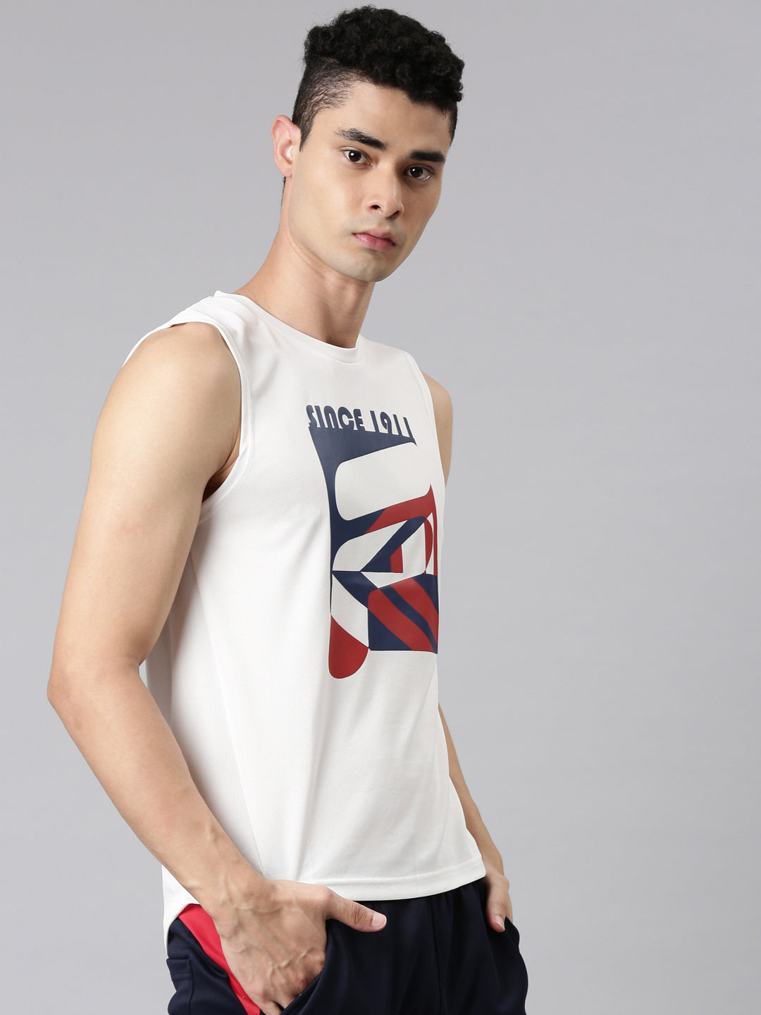 Fila White Sanj Men's Tank Top
