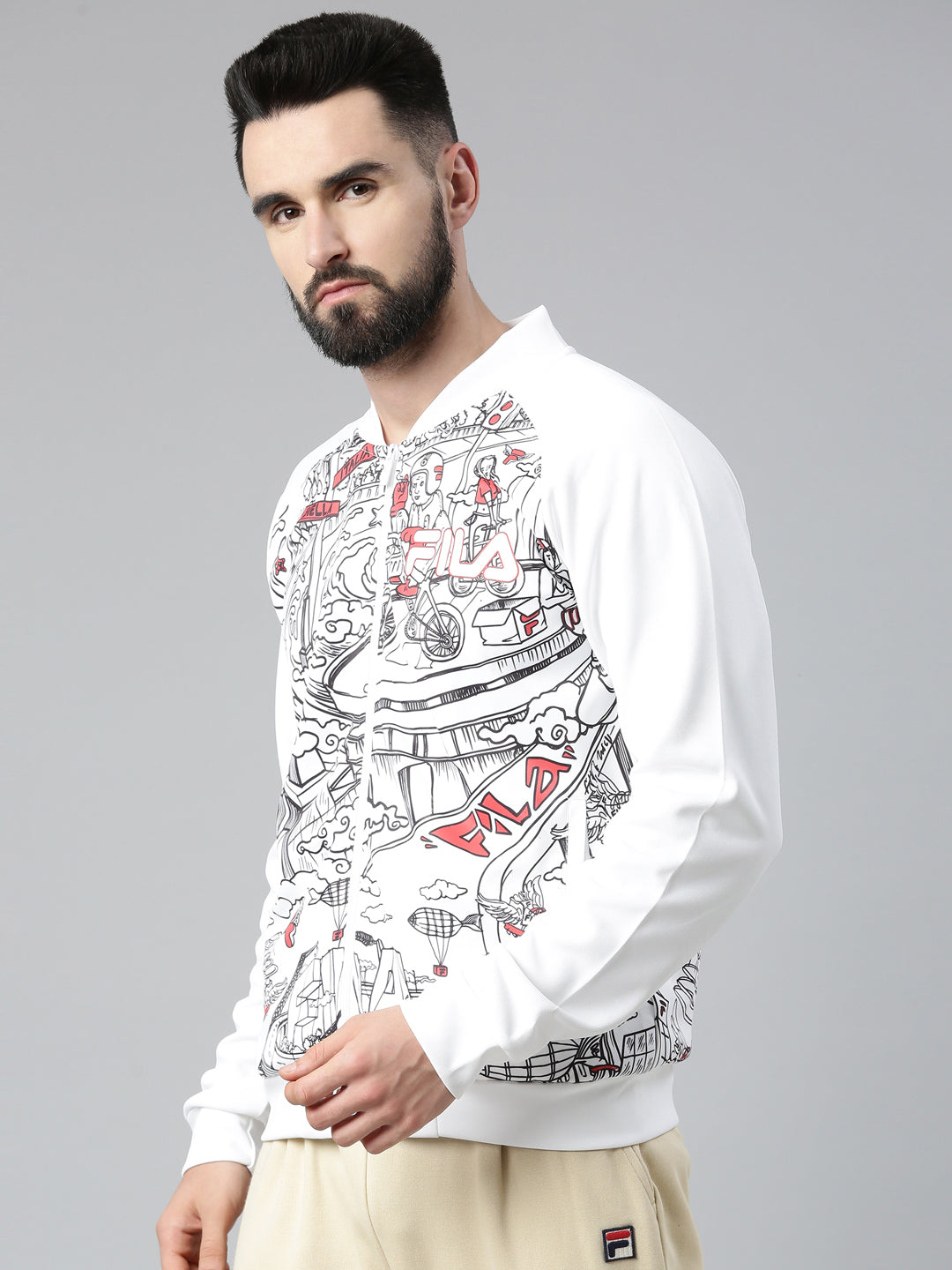 Fila Grey Jarrer Men's Long Sleeve Jacket