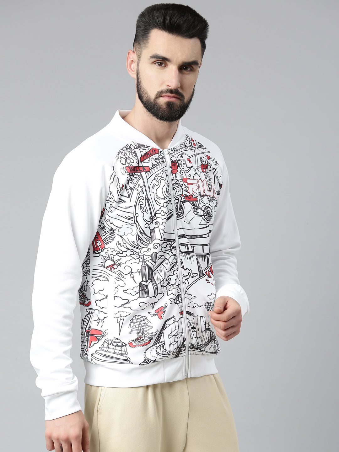 Fila Grey Jarrer Men's Long Sleeve Jacket