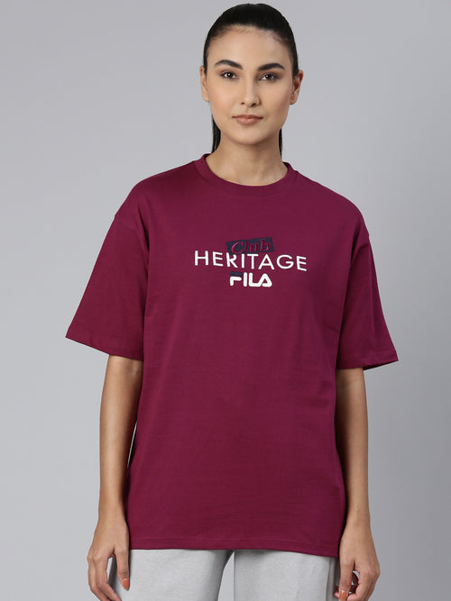 Fila Charcoal April Women Graphic T-Shirt
