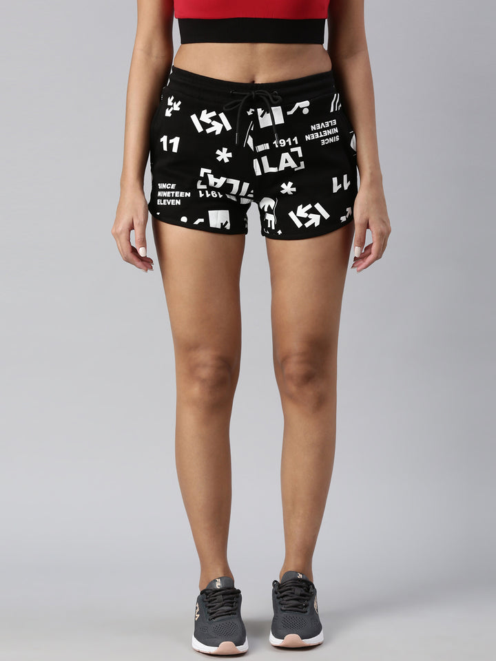 Fila White Napema Women's Graphic Shorts