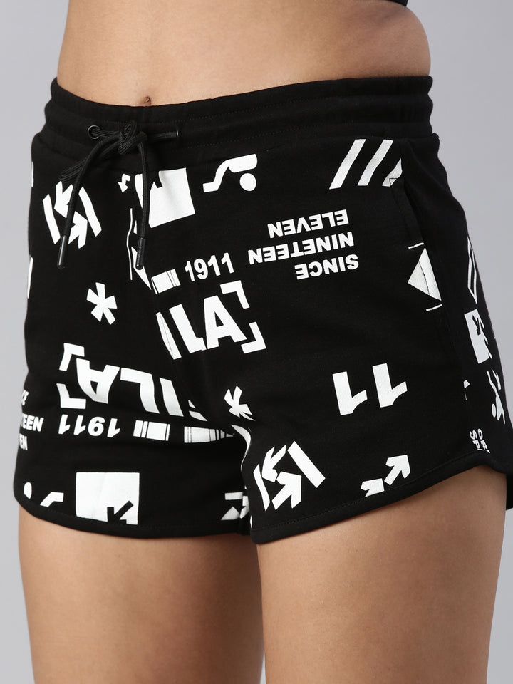 Fila White Napema Women's Graphic Shorts