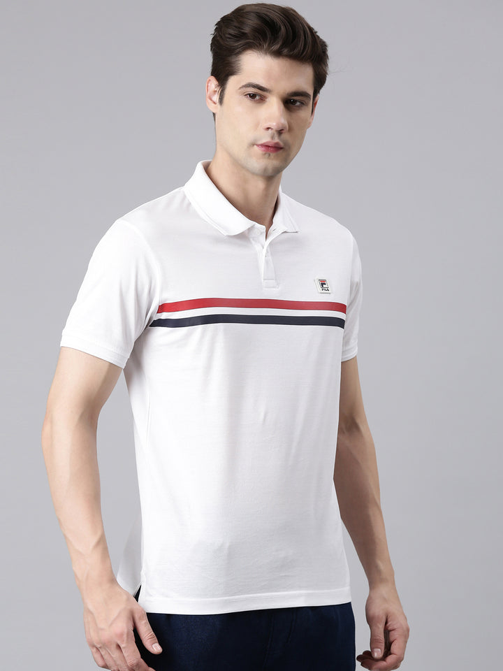 Fila White Atemi Men's Graphic Polo