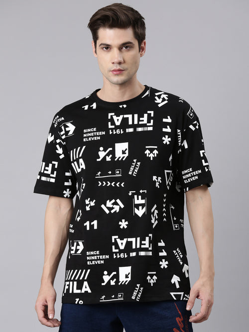 Fila White Necuser Men's Graphic T-Shirts