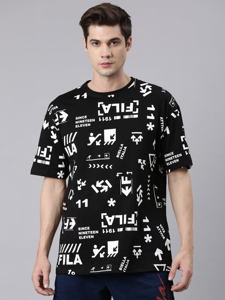 Fila White Necuser Men's Graphic T-Shirts
