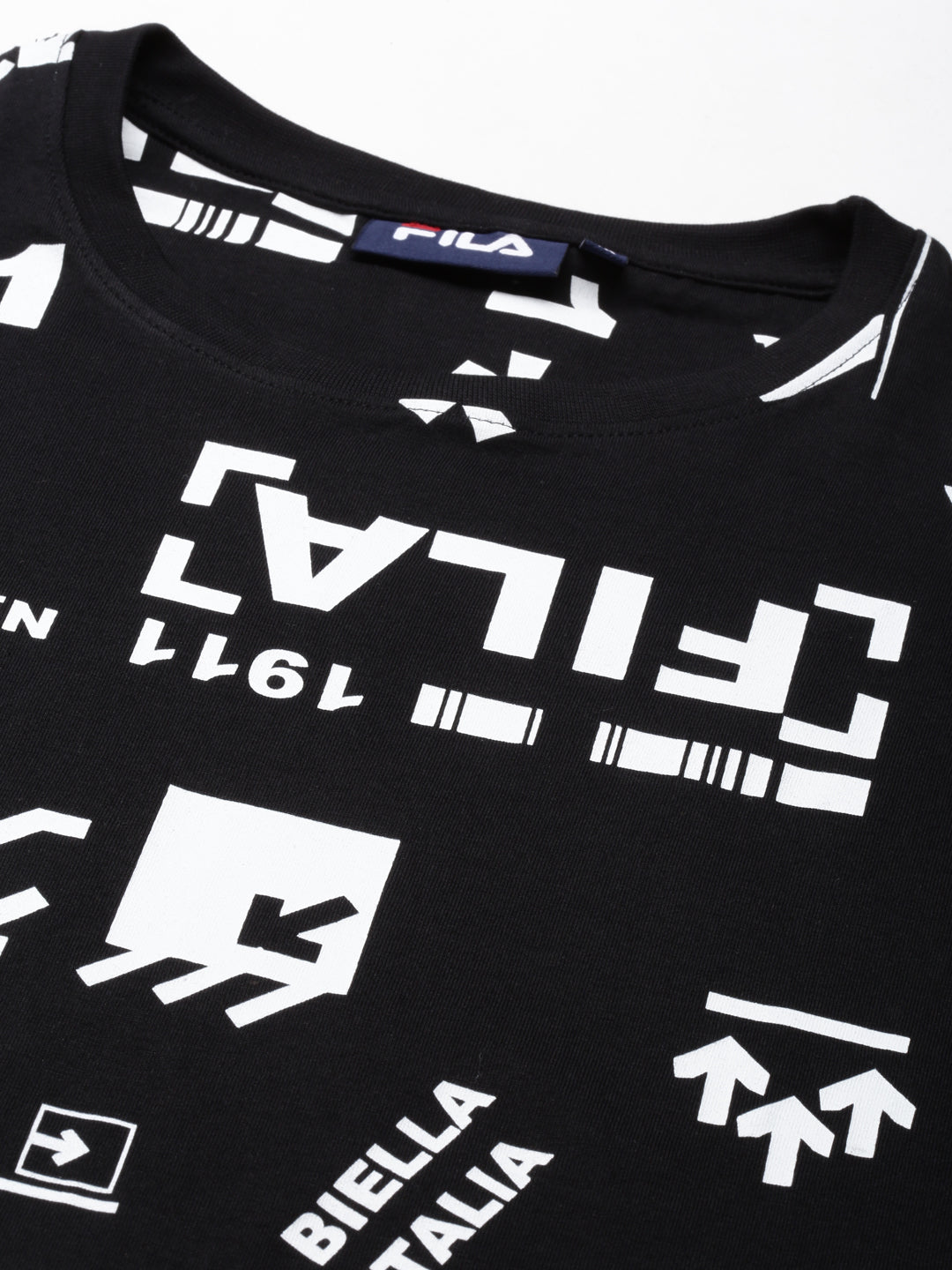 Fila White Necuser Men's Graphic T-Shirts