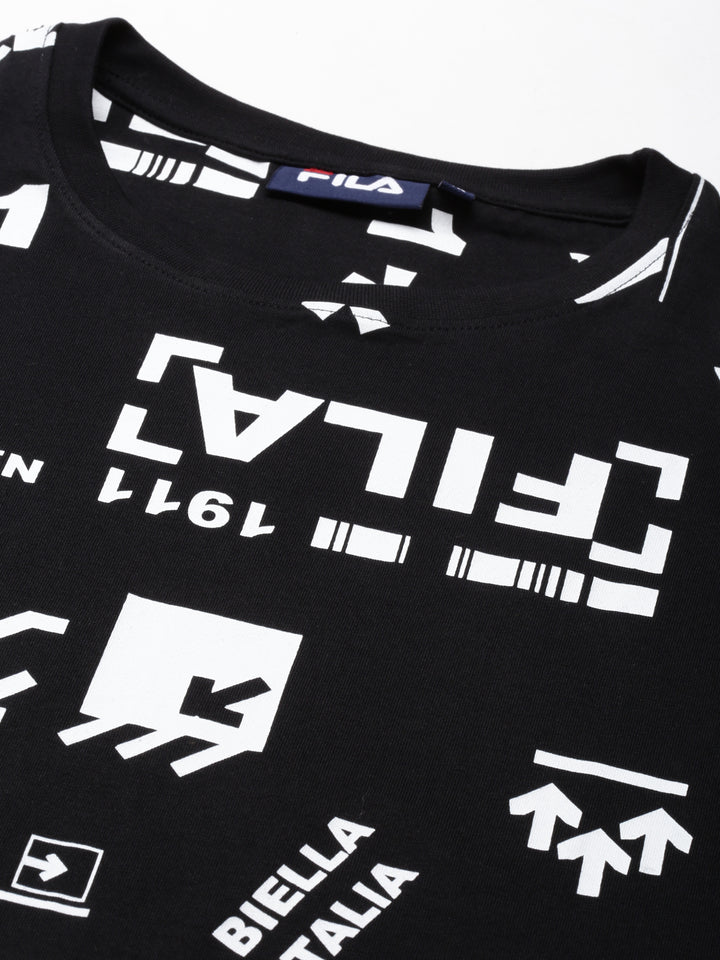 Fila White Necuser Men's Graphic T-Shirts