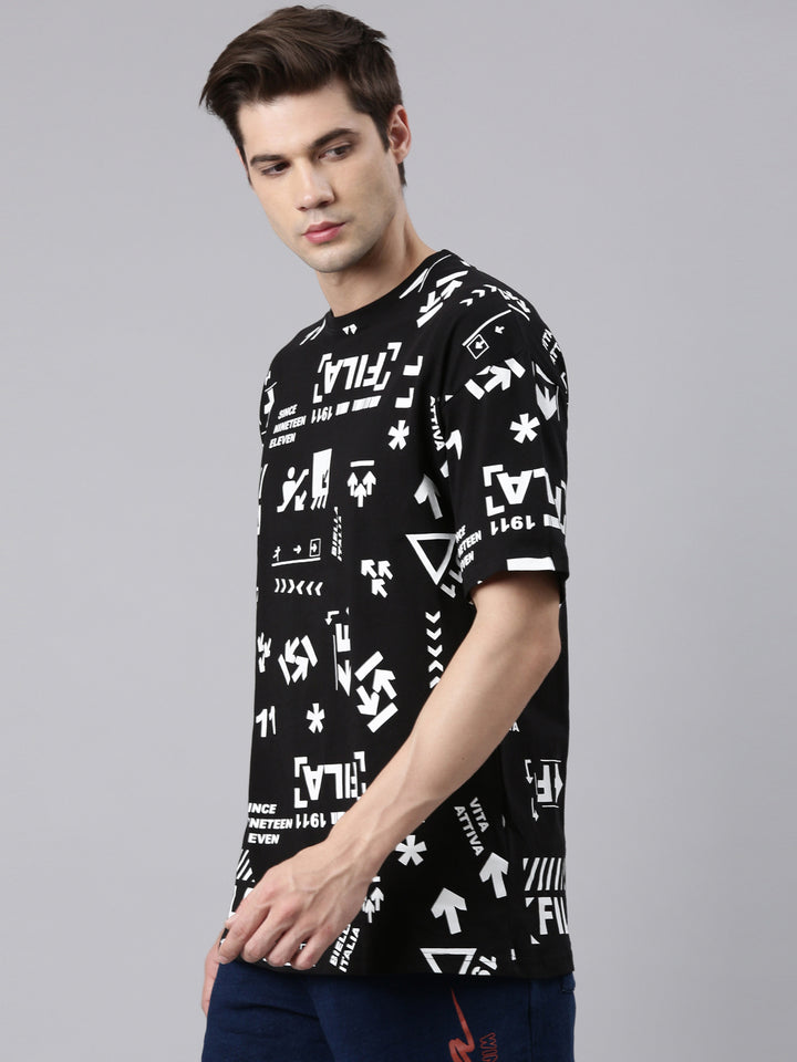 Fila White Necuser Men's Graphic T-Shirts