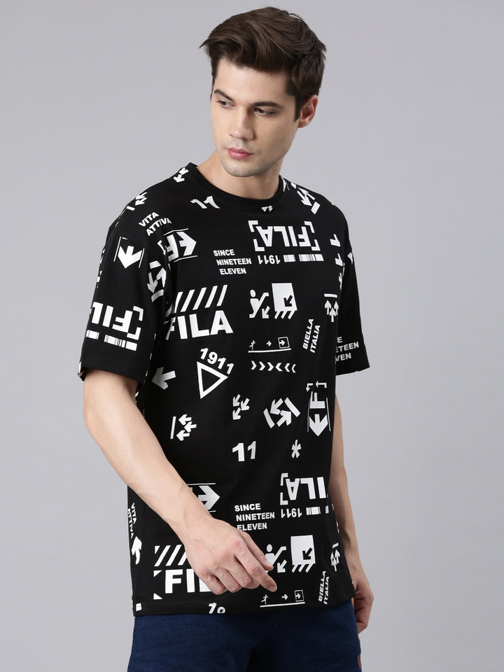 Fila White Necuser Men's Graphic T-Shirts