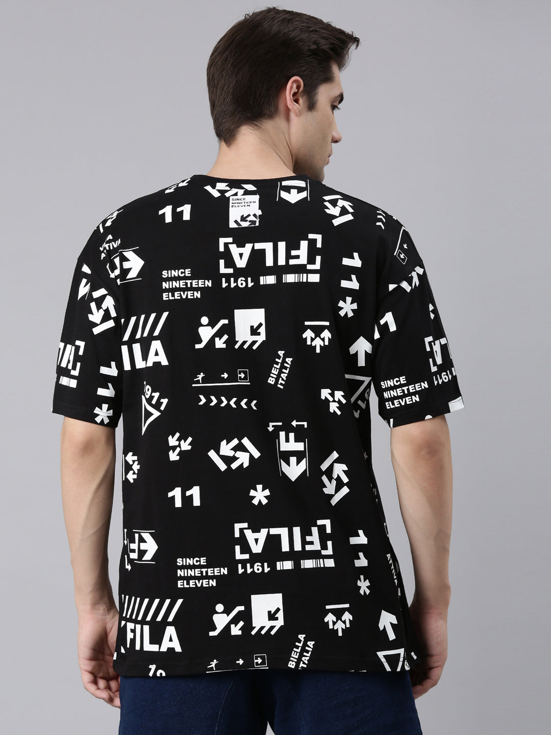 Fila White Necuser Men's Graphic T-Shirts