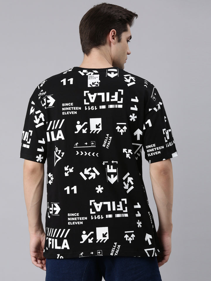 Fila White Necuser Men's Graphic T-Shirts