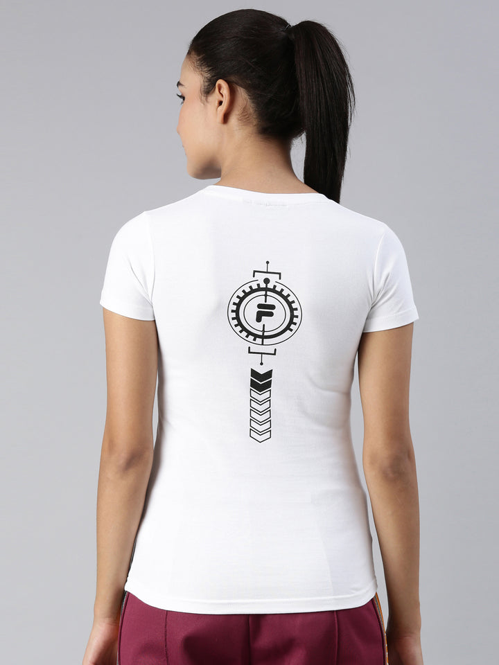 Fila White Tebita 1 Women's Graphic T-Shirts