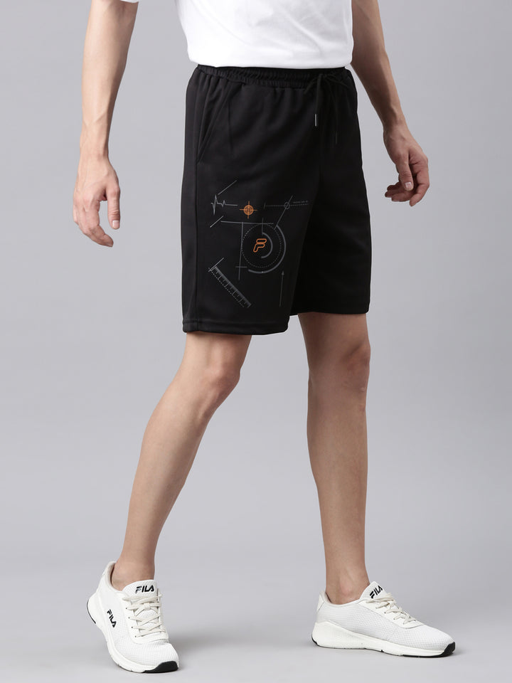 Fila White Elaki Men's Graphic Shorts