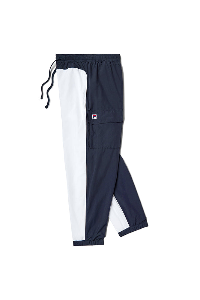 Fila Peacoat Bicolor Track Pants With Contrast Sides And Cargo Pockets