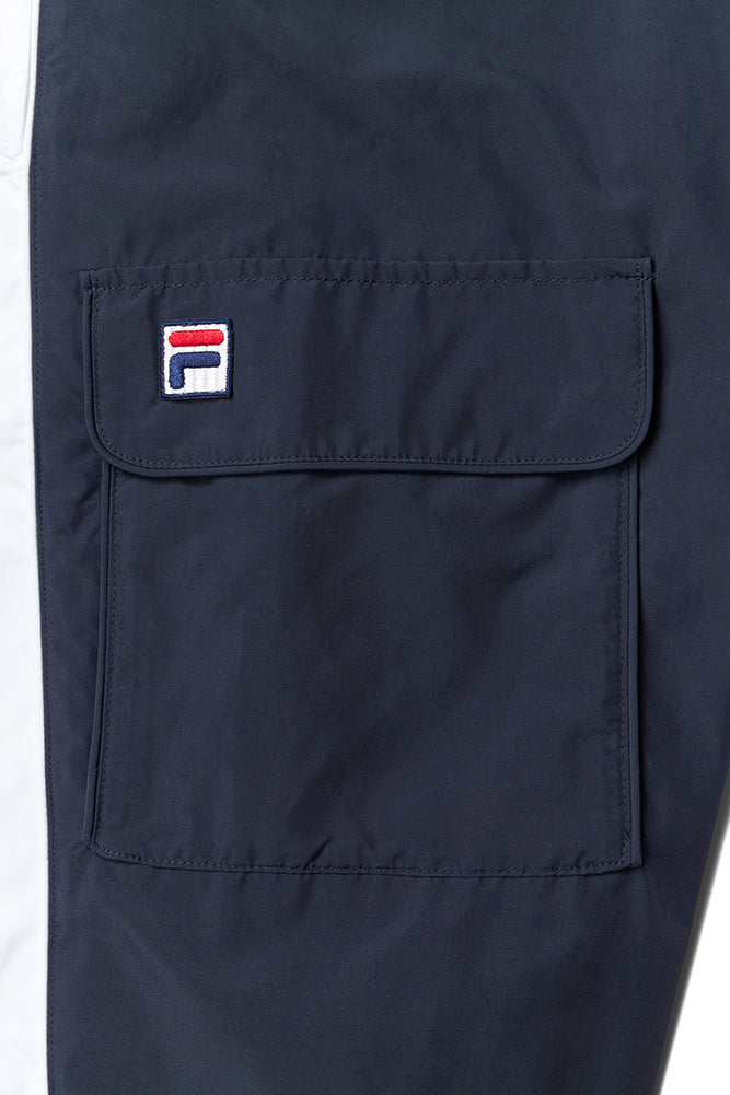 Fila Peacoat Bicolor Track Pants With Contrast Sides And Cargo Pockets