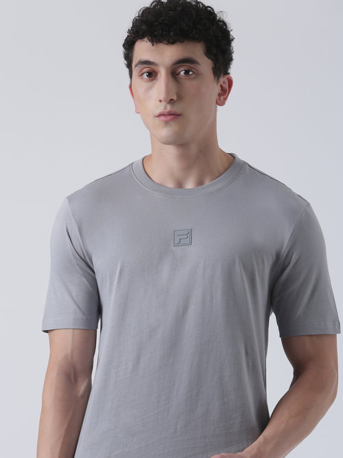 Fila Men Light Grey T-Shirt Relaxed Fit