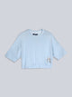 Fila Women Ice Blue Top & T-Shirt Boxy Loose Fit