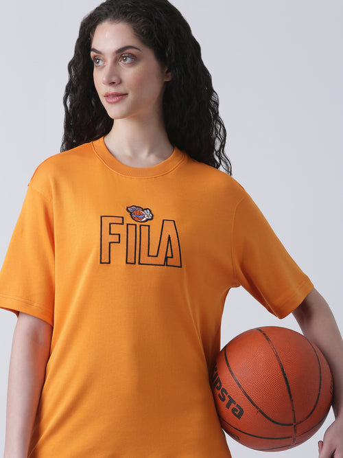 Fila Unisex Russet Orange T-Shirt Relaxed Fit