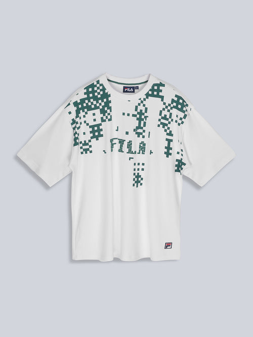 Fila Unisex White T-Shirt Loose Fit