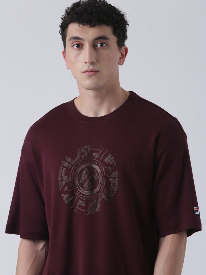Fila Men Black T-Shirt Loose Fit