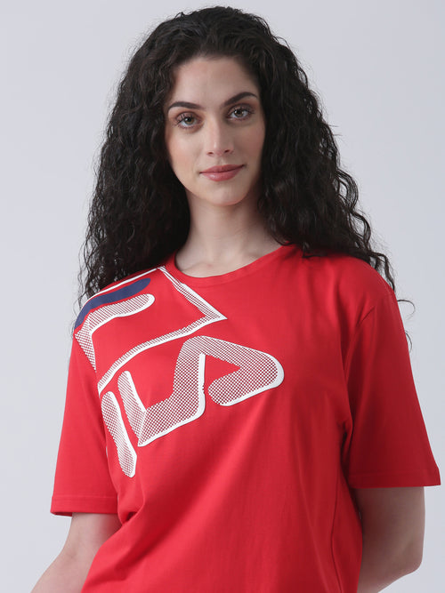 Fila Unisex Red T-Shirt Relaxed Fit